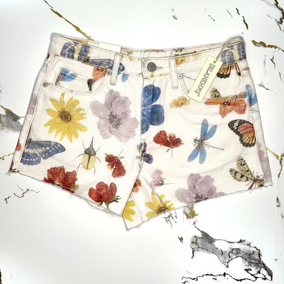 Blank NYC Flowers & Butterfly Jean Shorts, Size 27 - Picture 8 of 8